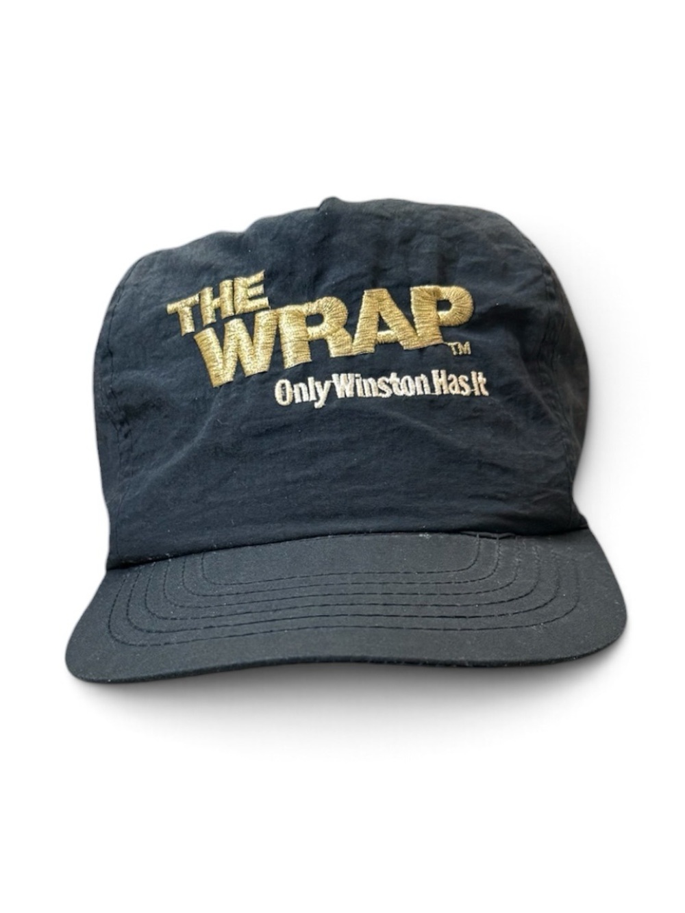 Vintage Winston Cigarettes Hat SnapBack Cap The Wrap Black Nylon